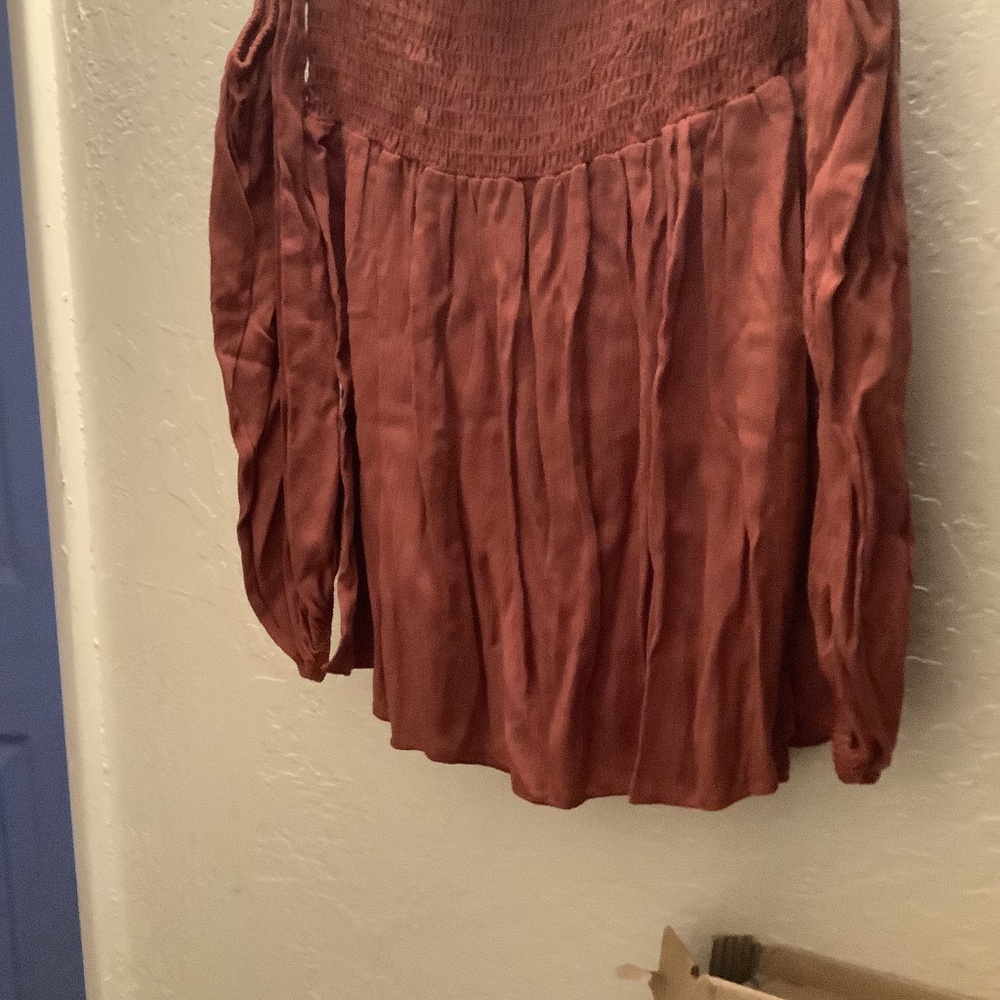 Off the shoulder Wine colored top